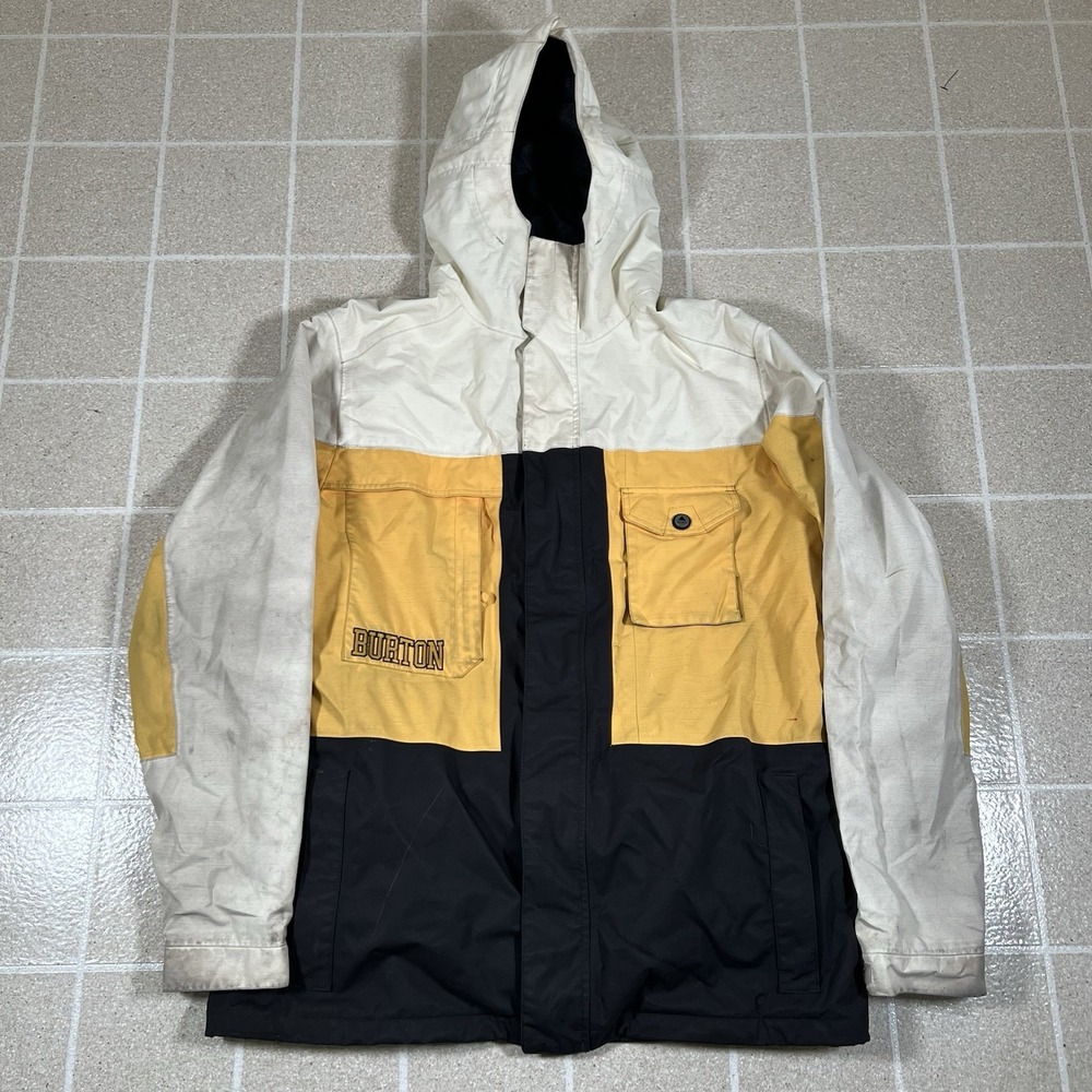 Burton Dryride Snowboard Ski Jacket Size Mens Large Yellow Black